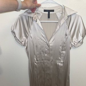 BCBG white silk work dress